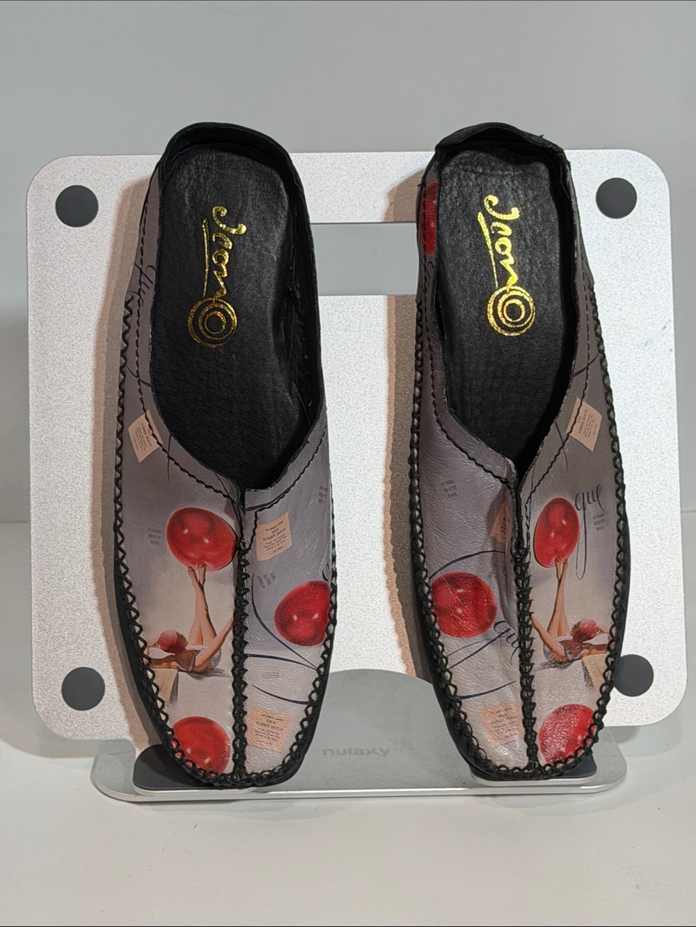 Vintage ICON Wearable Art Printed Leather Loafers